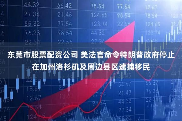 东莞市股票配资公司 美法官命令特朗普政府停止在加州洛杉矶及周边县区逮捕移民