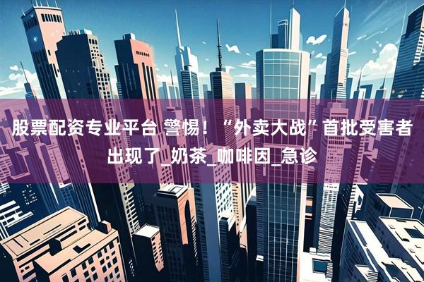 股票配资专业平台 警惕！“外卖大战”首批受害者出现了_奶茶_咖啡因_急诊